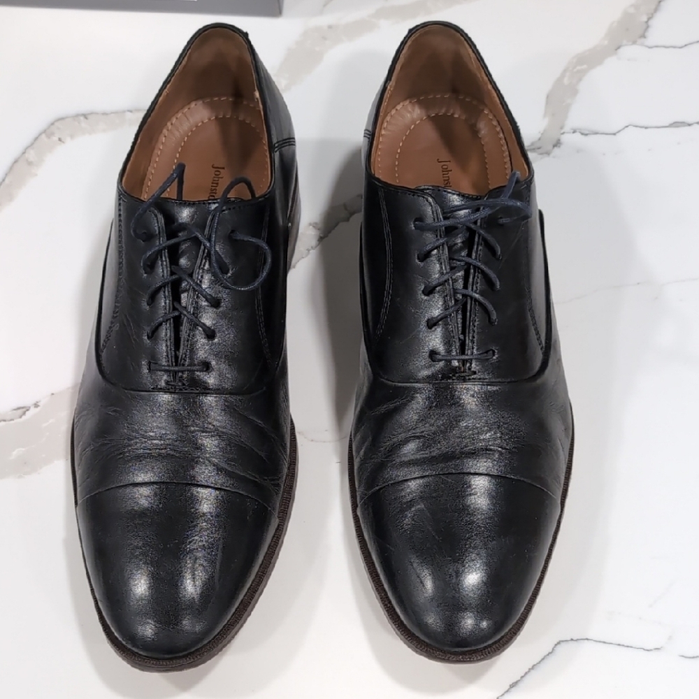 Johnston & Murphy Black Leather Oxfords Classic Formal Style